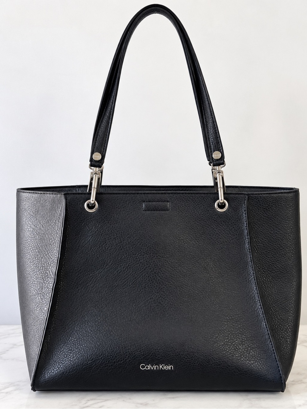 Calvin Klein Black Pebbled Tote Shoulder Bag – Excellent Preowned Condition